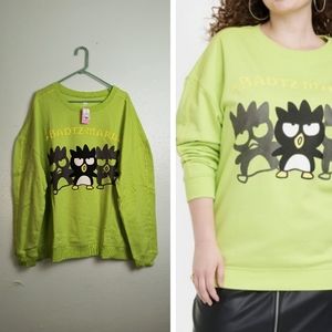 Sanrio Lime Green Oversized Sweatshirt with Boxy Fit Long Sleeves Size Ava 2X/3X